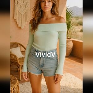 Free People Off The Shoulder Waffle Body Suit Sx,S M, L & XL NWT$58 *Soldout*
